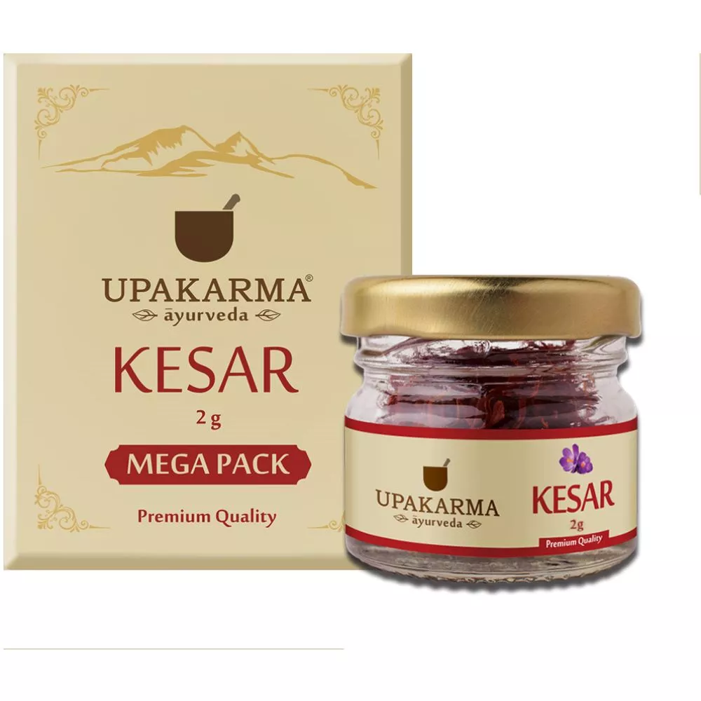 Upakarma Ayurveda Natural, Pure and Finest A++ Grade Kashmiri Kesar / Saffron Threads Mega Pack 2g