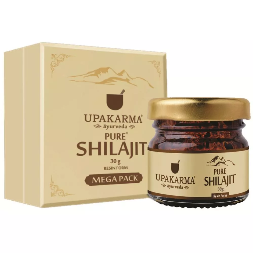 Upakarma Ayurveda Natural & Pure Shilajit / Shilajeet Resin Mega Pack For Strength, Stamina, Power, And Energy 30g