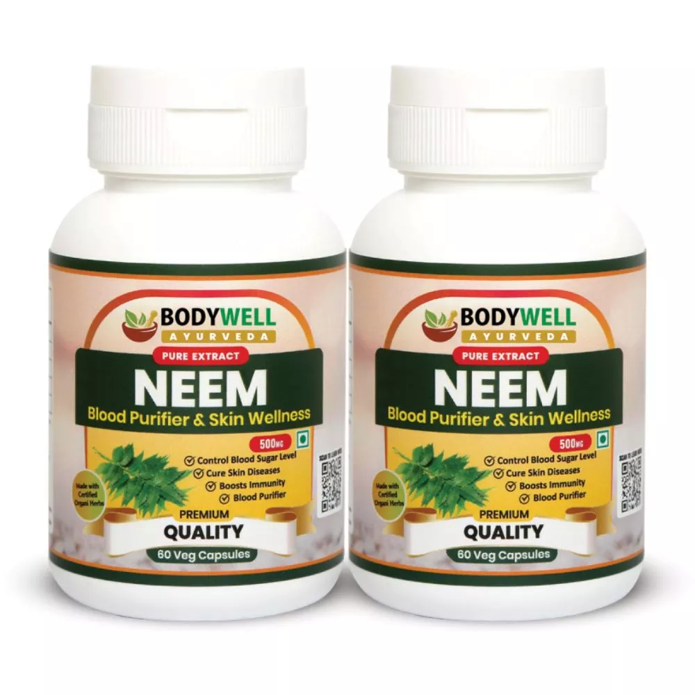 Bodywell Neem Pure Extract 500Mg Capsules 60caps, Pack of 2