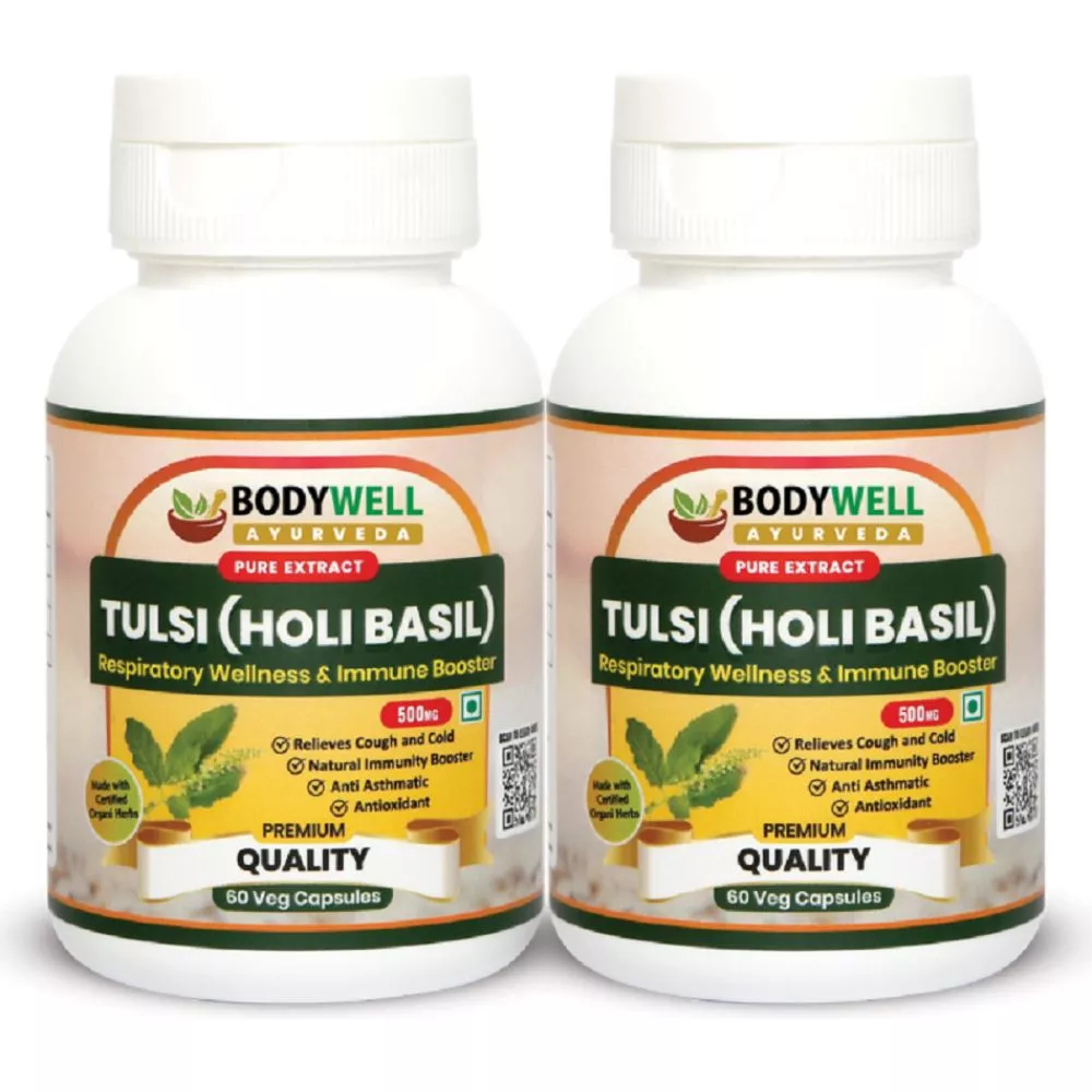 Bodywell Tulsi Pure Extract 500Mg Capsules 60caps, Pack of 2