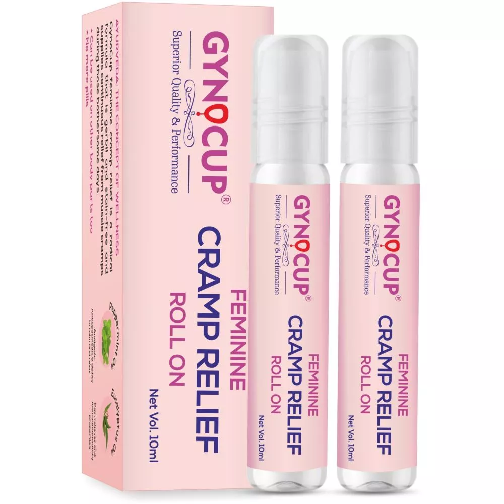 Gynocup Feminine Cramp Relief Roll On 10ml, Pack of 2