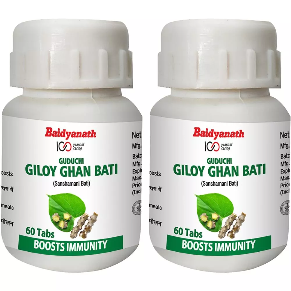 Baidyanath Ayurved Giloy Ghan Bati Guduchi 60tab, Pack of 2