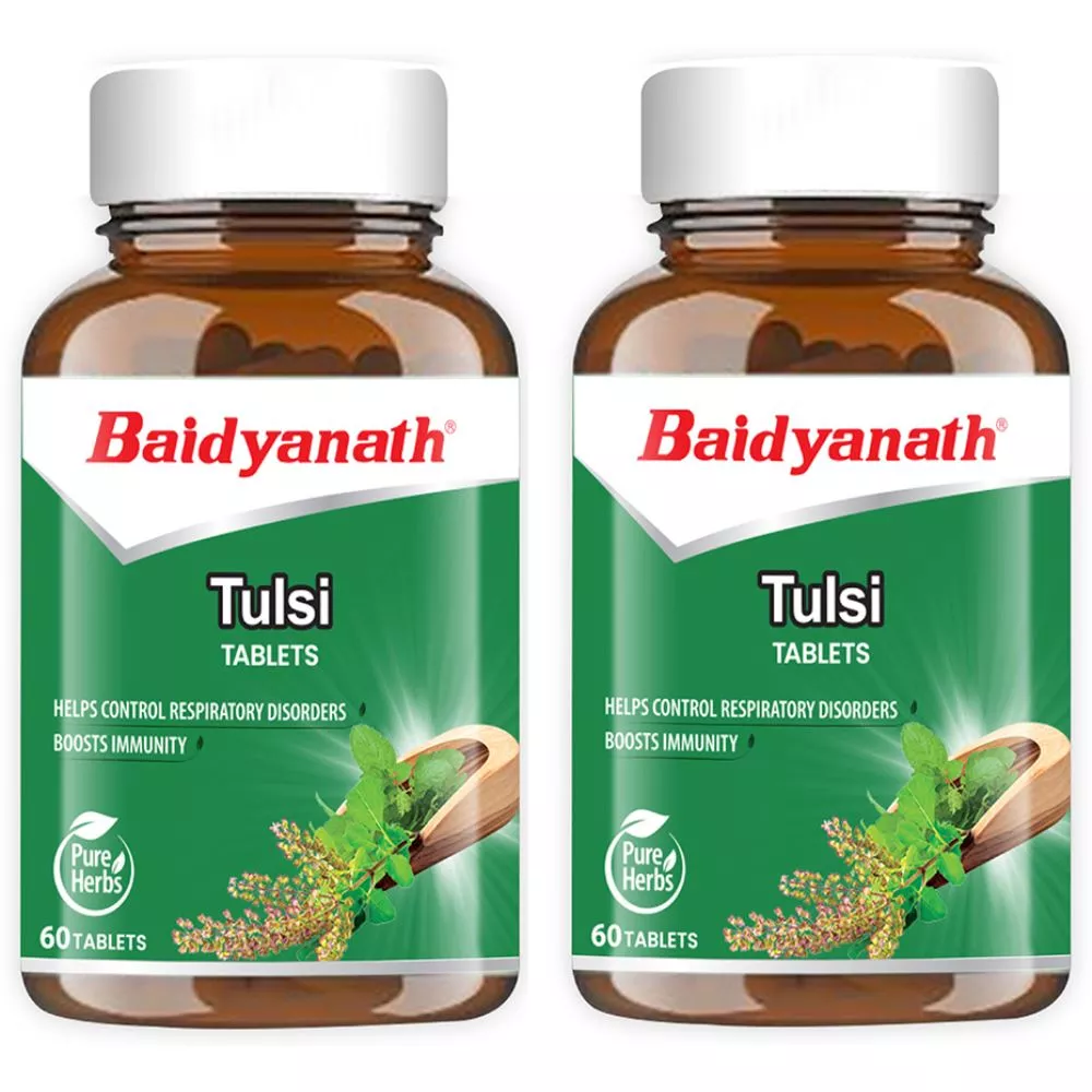 Baidyanath Ayurved Tulsi Tablets 60tab, Pack of 2