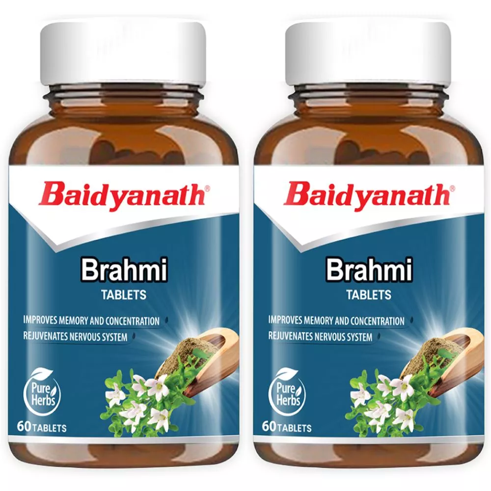 Baidyanath Ayurved Brahmi Tablets 60tab, Pack of 2