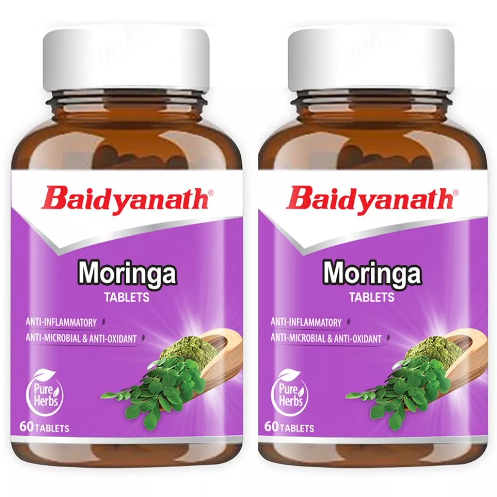 Baidyanath Ayurved Moringa Tablets 60tab, Pack of 2