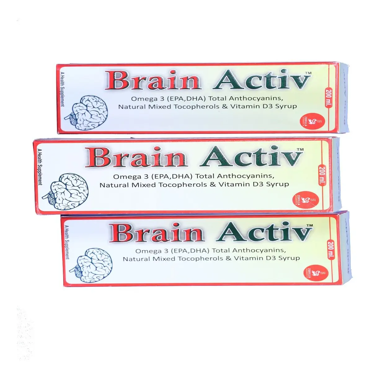 Zorilla Life Science Brain Activ Syrup 200ml, Pack of 3