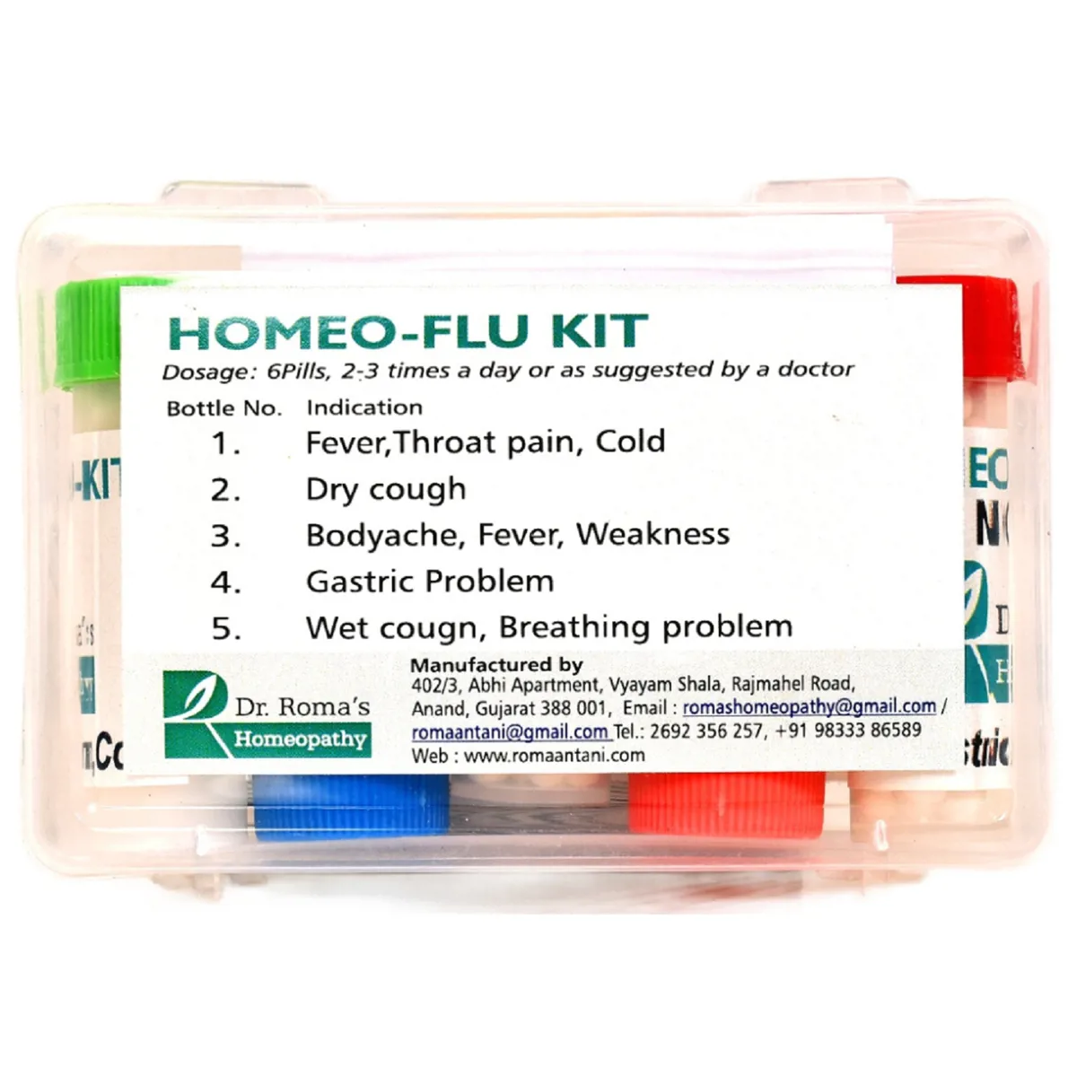 Dr Romas Homeopathy Homeo-Flu Kit 5 Bottles 1Kit