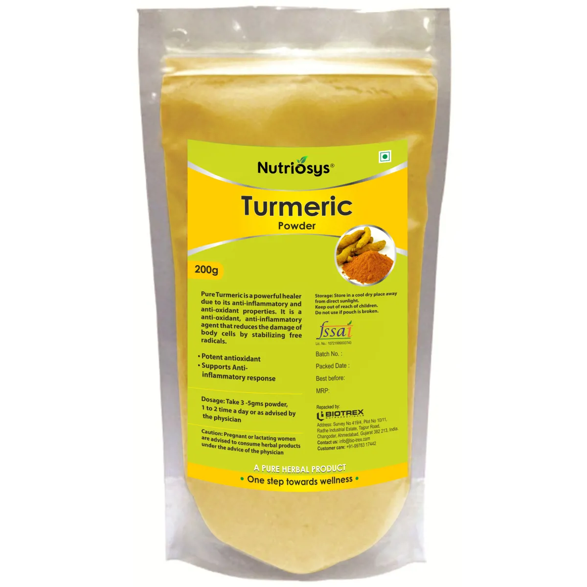 Nutriosys Turmeric Powder 200g