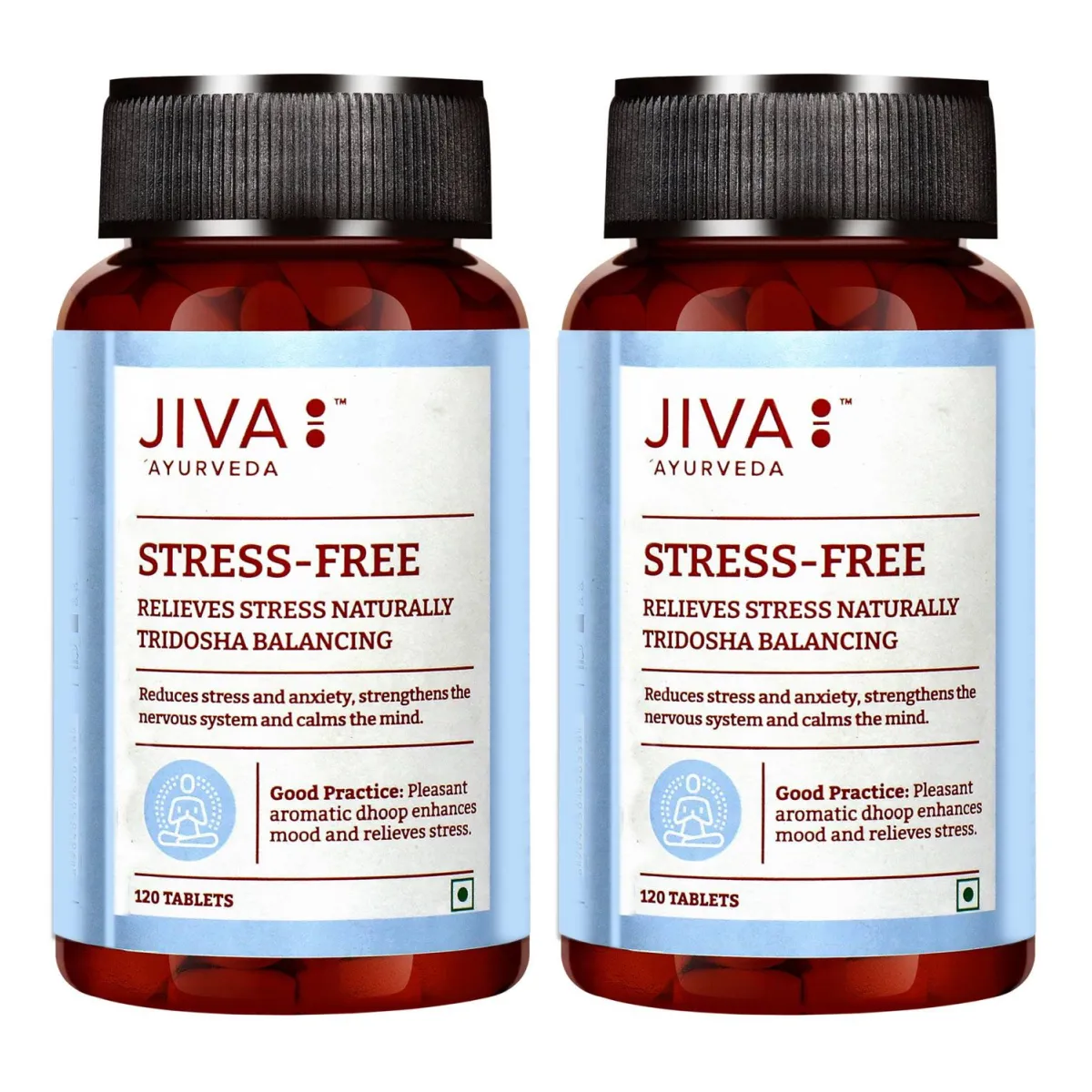 Jiva Ayurveda Stress Free Tablets 120tab, Pack of 2