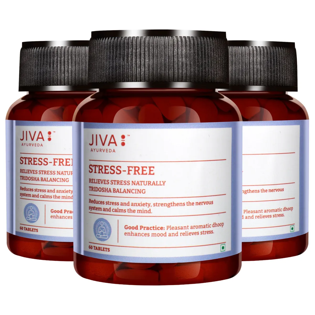 Jiva Ayurveda Stress Free Tablets 60tab, Pack of 3