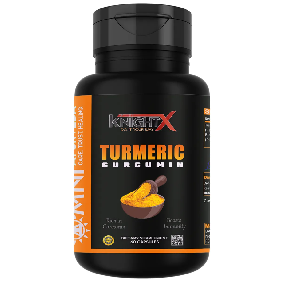 KnightX Turmeric Curcumin And Black Pepper For Immunity Booster 60caps