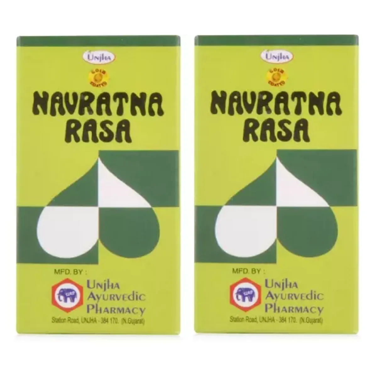 Unjha Navratna Ras Gold Coated 30tab, Pack of 2