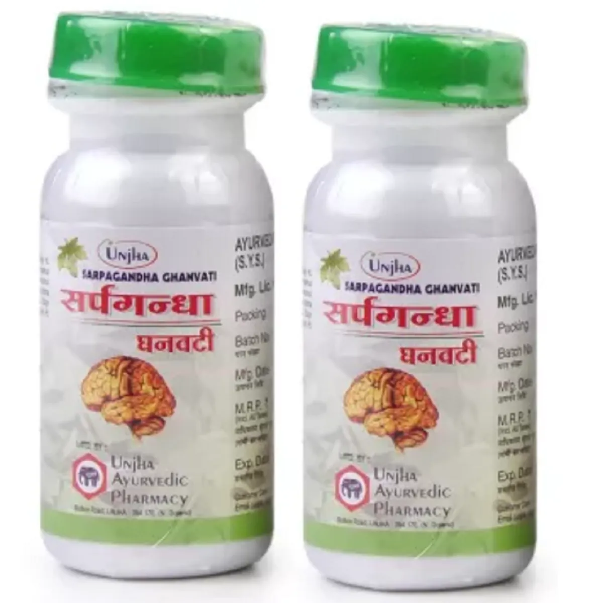 Unjha Sarpagandha Ghan Vati 40tab, Pack of 2