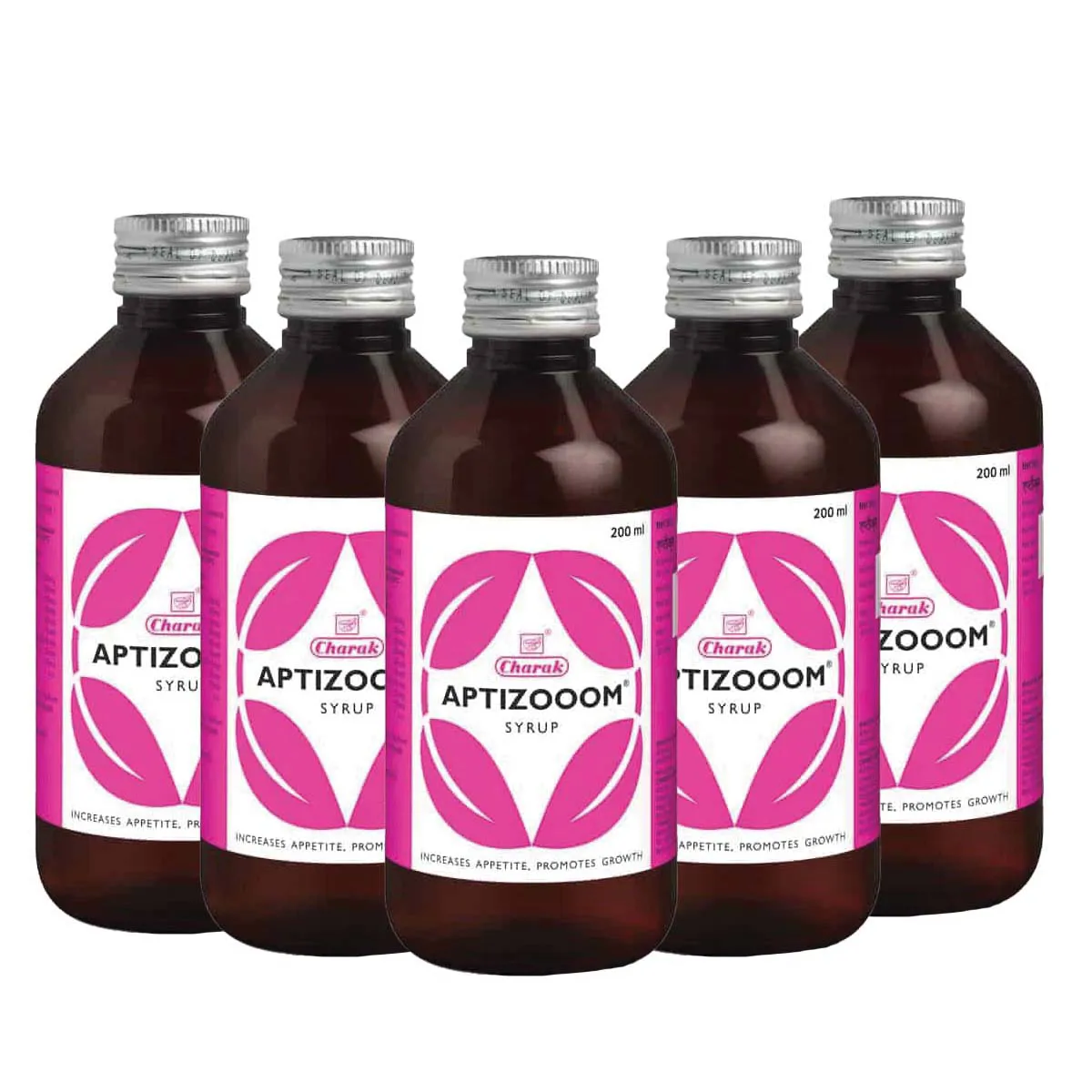 Charak Aptizoom Syrup 200ml, Pack of 5