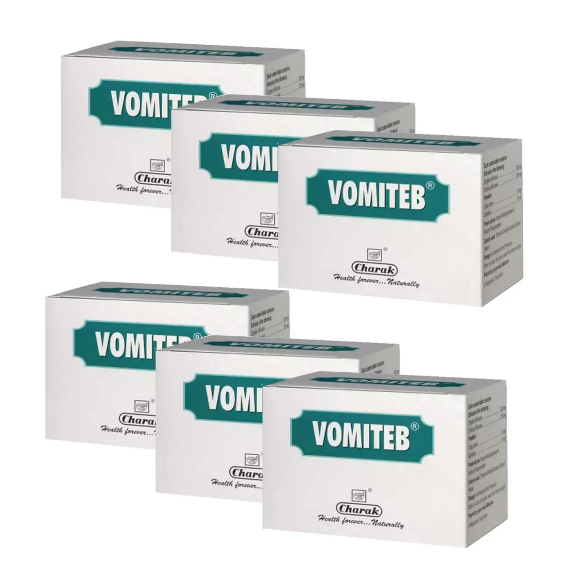 Charak Vomiteb Tablet 30tab, Pack of 6