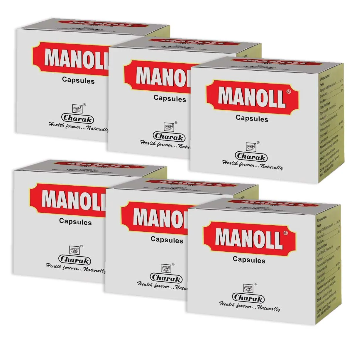 Charak Manoll Capsule 20caps, Pack of 6