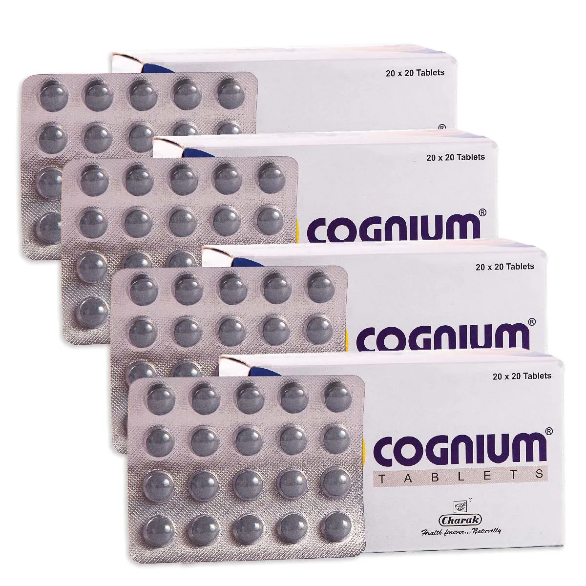 Charak Cognium Tablet 20tab, Pack of 4