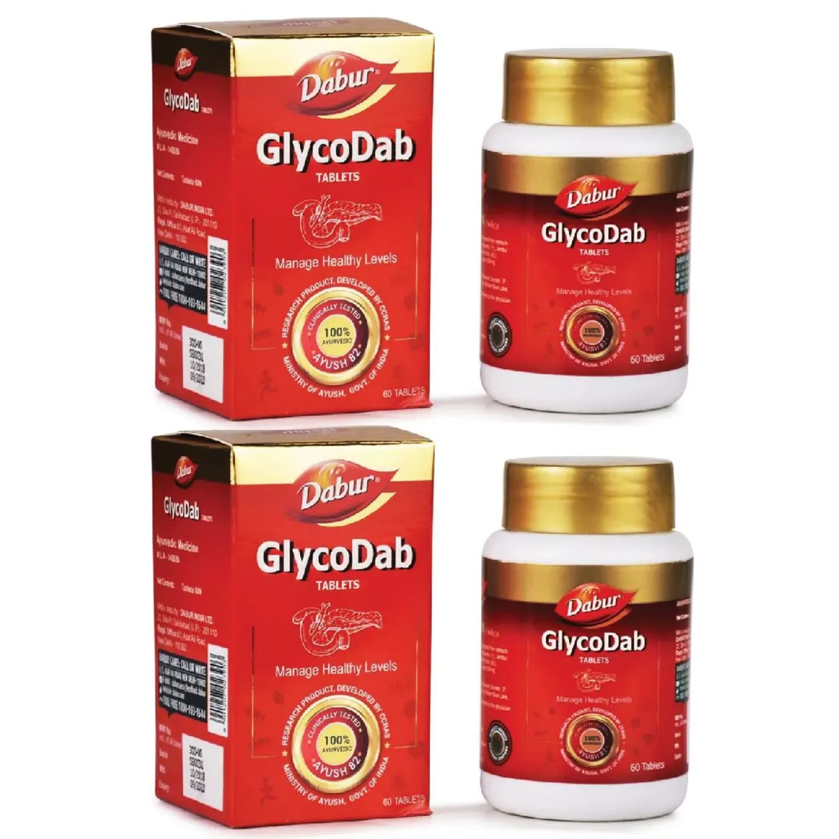 Dabur GlycoDab 60tab, Pack of 2