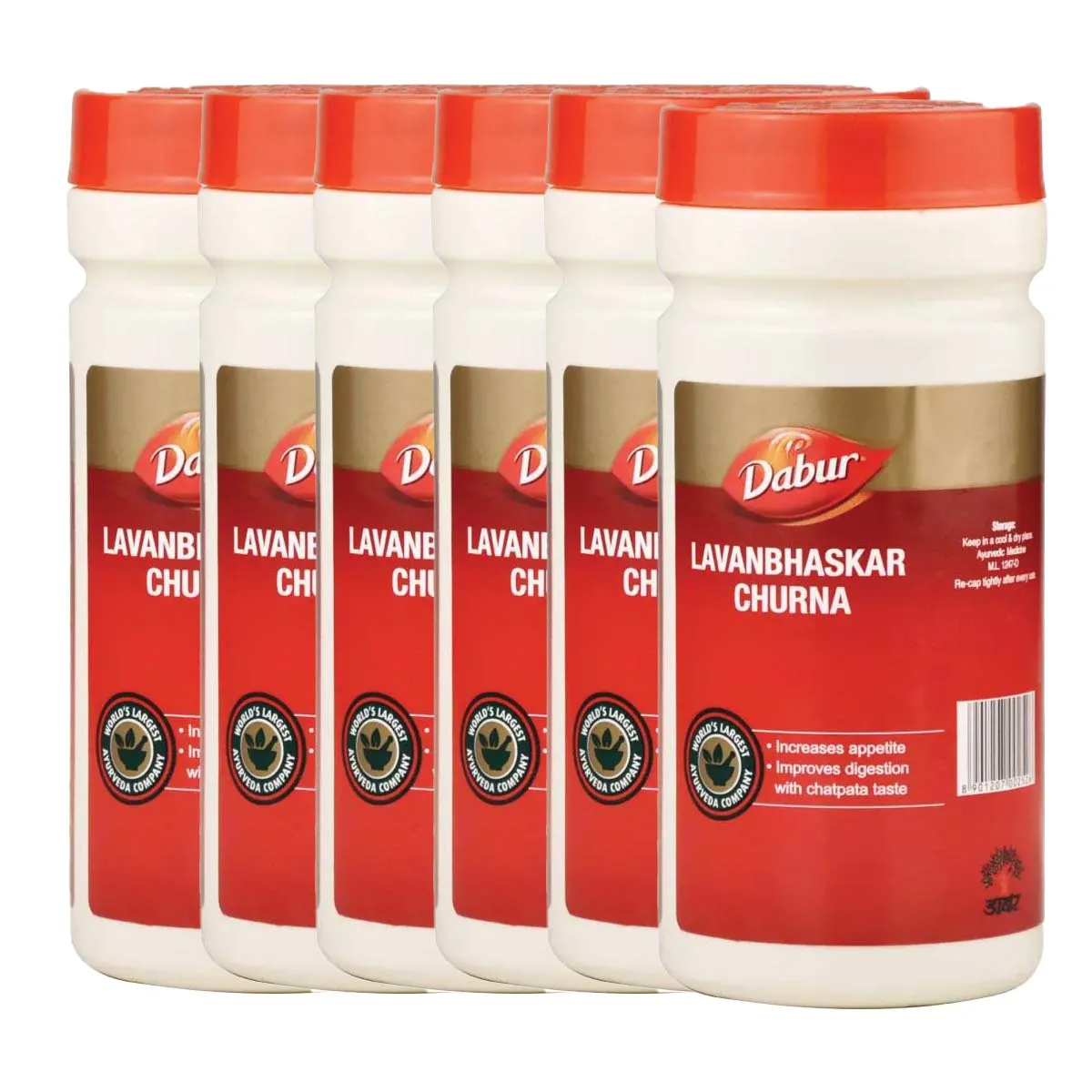Dabur Lavan Bhaskar Churna 60g, Pack of 6