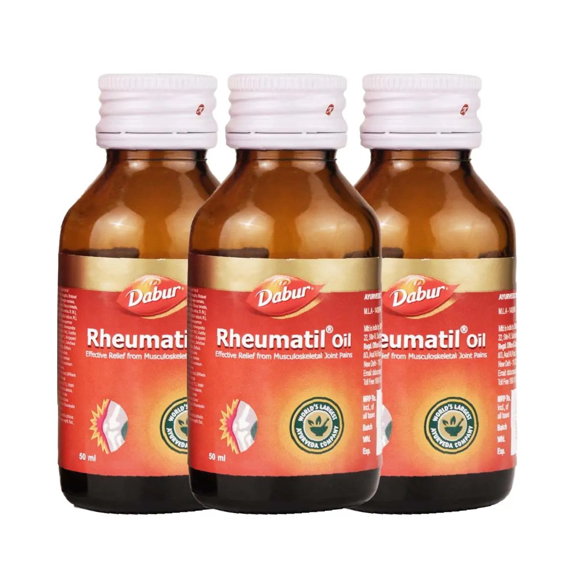 Dabur Rheumatil Oil 100ml, Pack of 3
