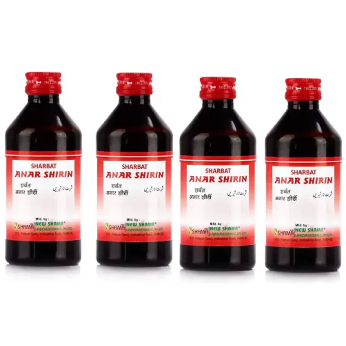 New Shama Sharbat Anar Shirin 200ml, Pack of 4