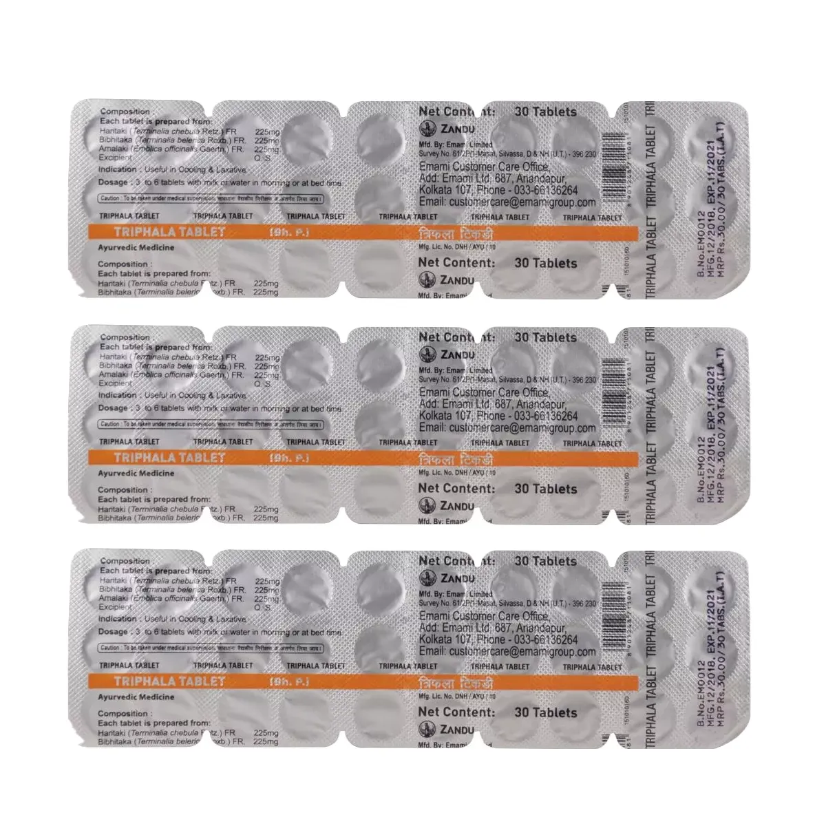 Himalaya Triphala Tablet 60tab, Pack of 3