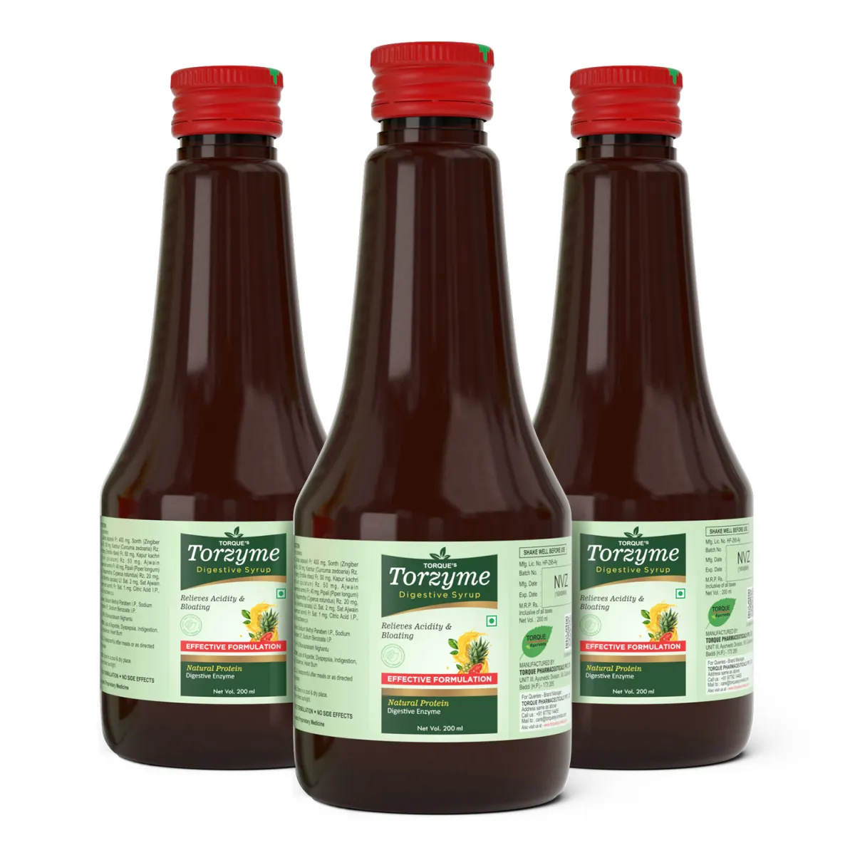 Torque Torzyme Syrup 200ml, Pack of 3