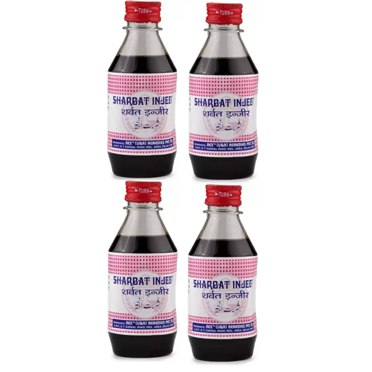 Rex Sharbat anjeer 200ml, Pack of 4