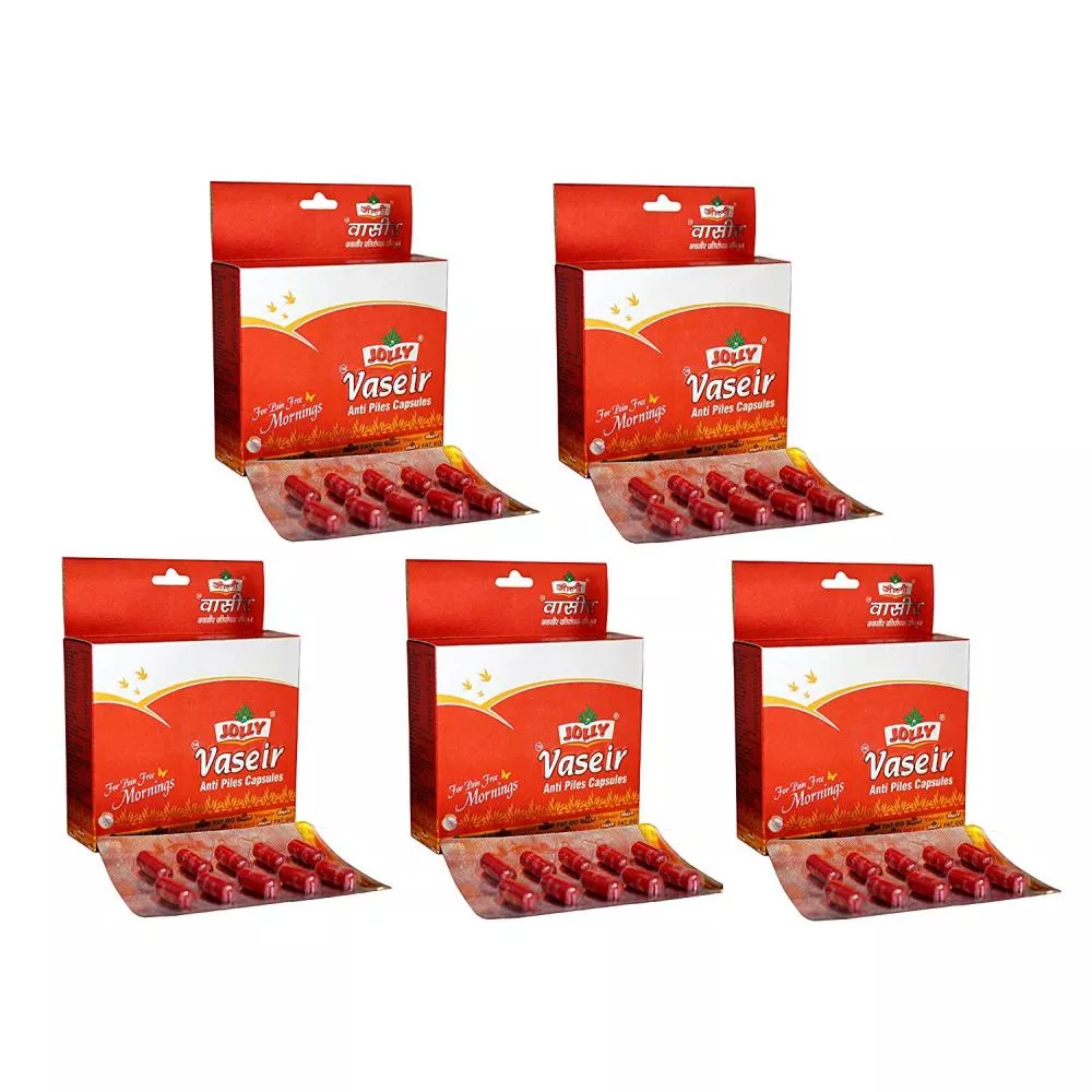 Jolly Vaseer Anti Piles Capsules 10caps, Pack of 5